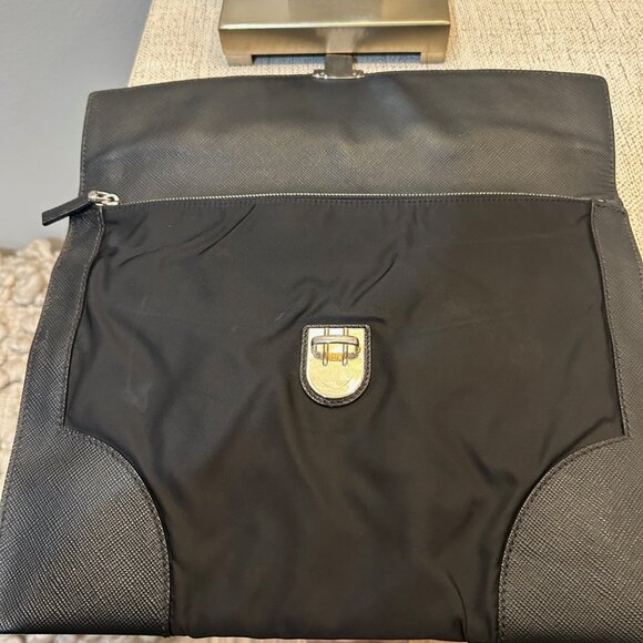 Prada Push Lock Portfolio Pouch in Saffiano Leather & Tessuto Nylon - Picture 7 of 12